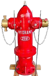 Hydrant Pillar Two Way ZEKI 4 x 2.5 x 2.5 Inch