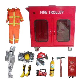 Fire Trolley Safety Fullset - Baju Oranye Senter Aoki