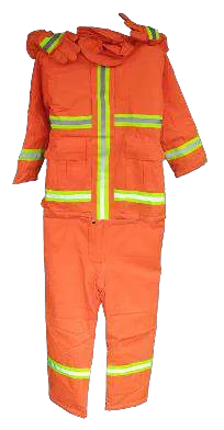 Baju Pemadam Tahan Panas 10 oz Warna Orange OMEGA (Baju, Celana, sepasang Sarung Tangan, Tas)