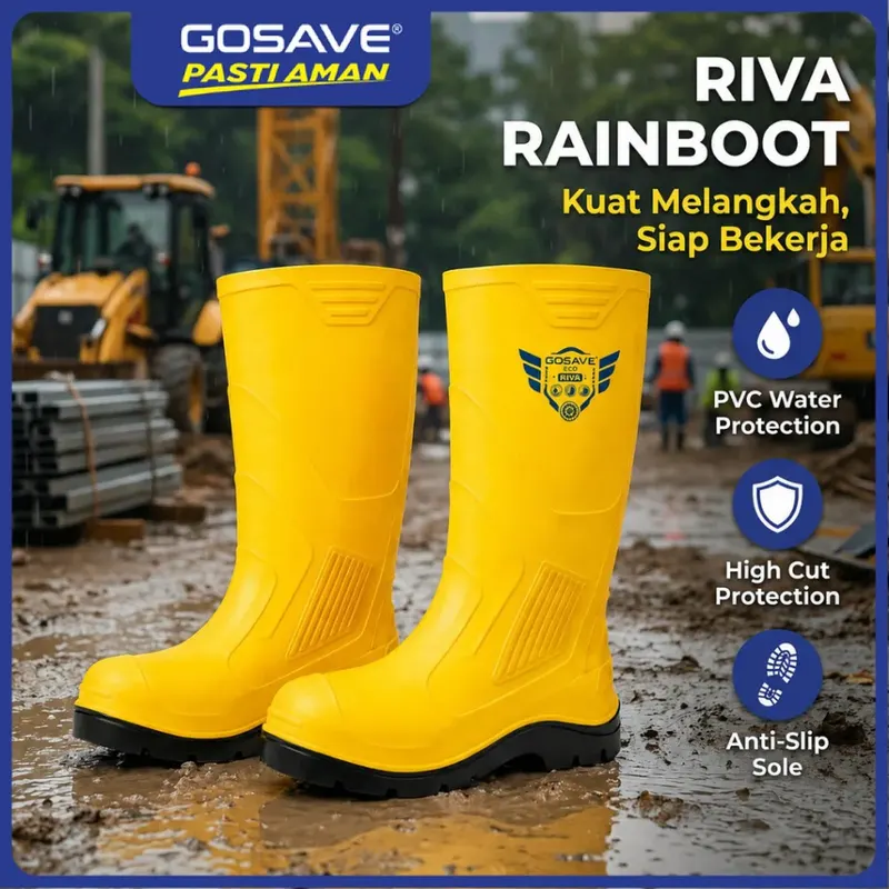 Sepatu Boots PVC High Cut (Rainboot)